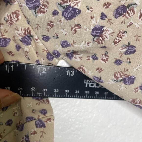 Blush Womens Top Size S Brown Floral Long Sleeve Cropped Casual Blouse - Picture 7 of 11